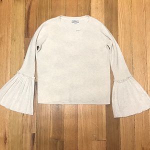 Pleated bell sleeve sweater